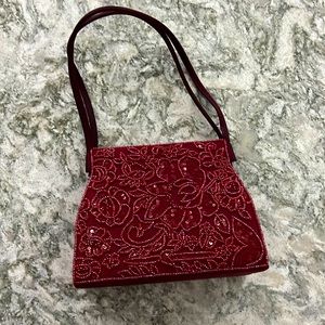 Red beaded mini bag